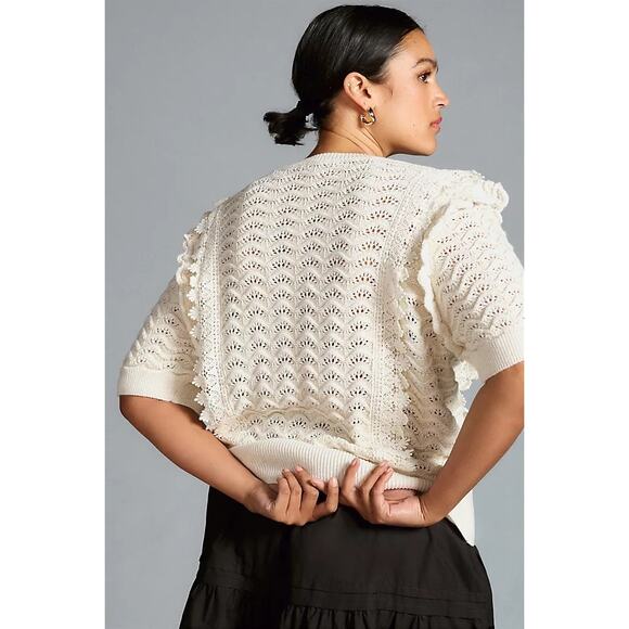 Anthropologie Kachel Shimmer Crochet Top Small - Picture 2 of 10